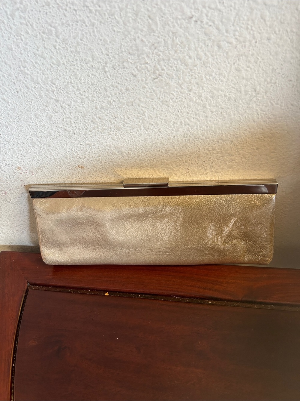 Elegant Gold Metallic Clutch Purse
